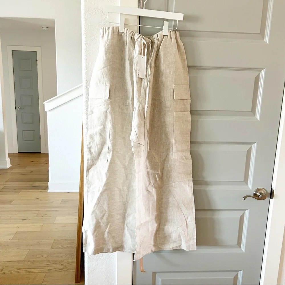 NWT Reformation Ethan Linen Cargo Pants